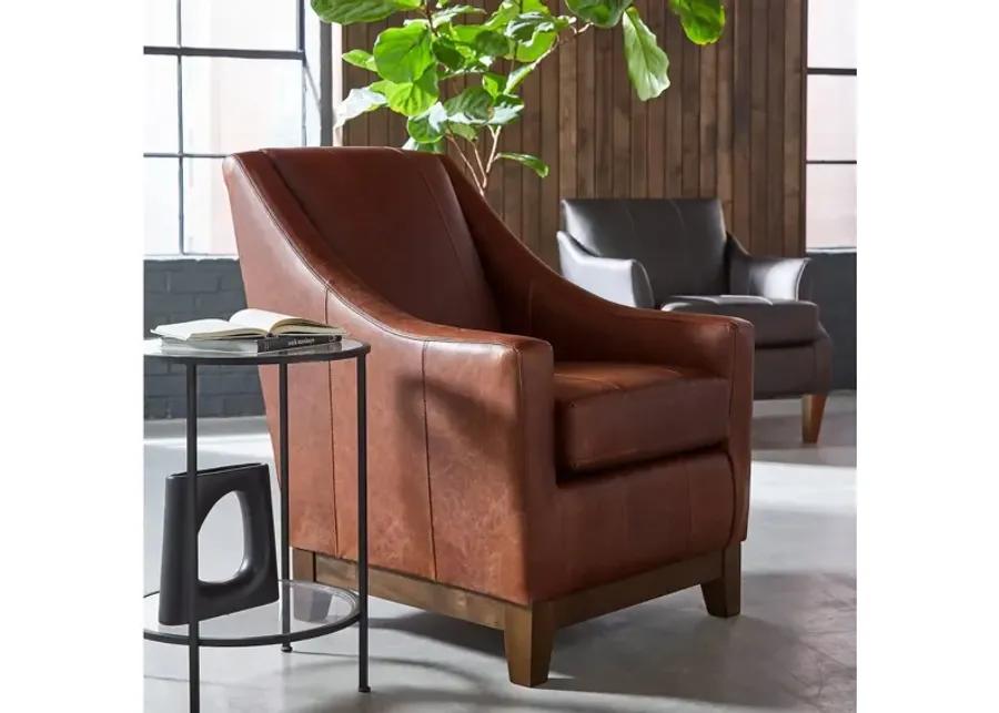 MARIKO UMBER LEATHER CLUB CHAIR