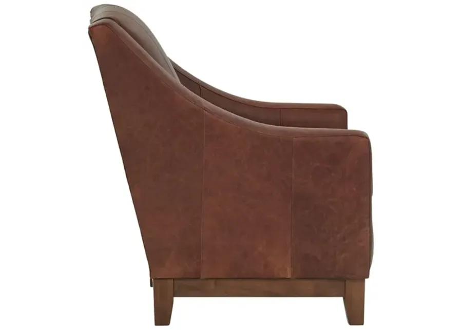 MARIKO UMBER LEATHER CLUB CHAIR