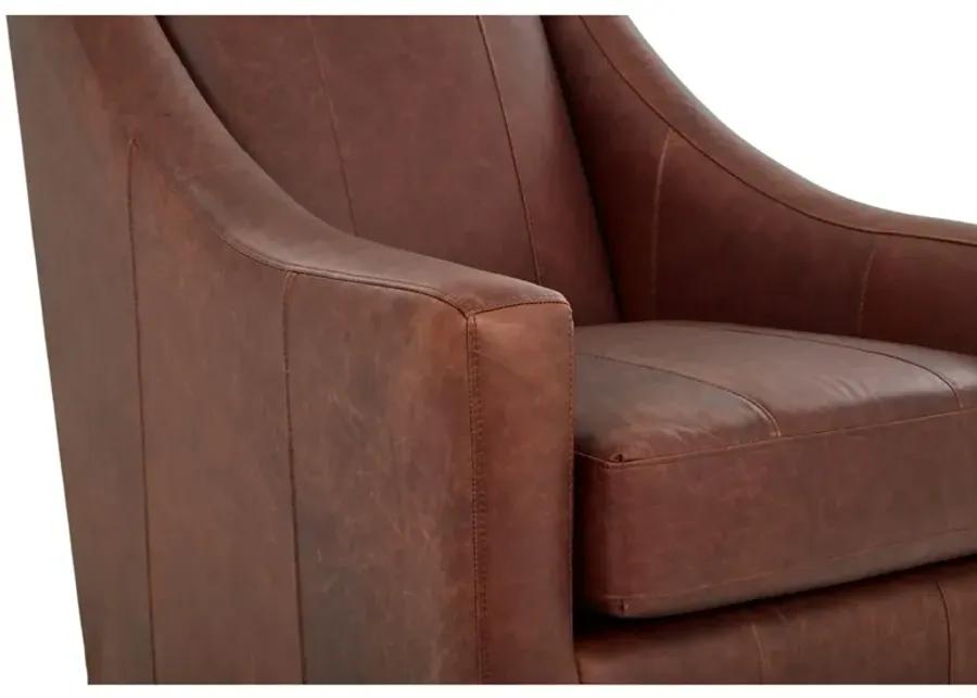 MARIKO UMBER LEATHER CLUB CHAIR