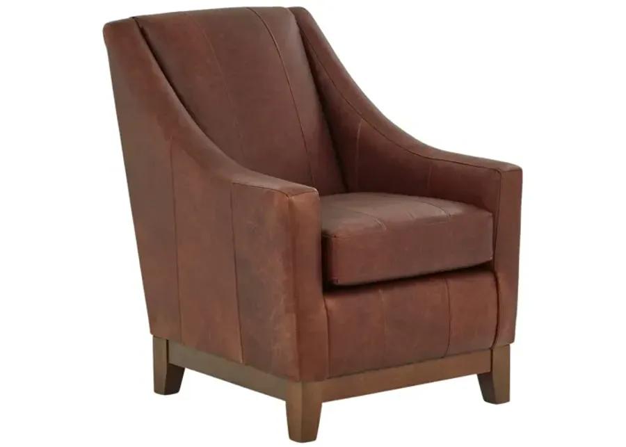 MARIKO UMBER LEATHER CLUB CHAIR