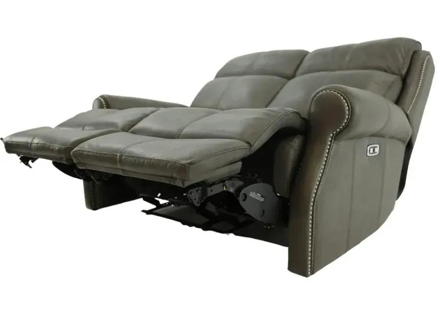 MCGWIRE DOVE LEATHER POWER LOVESEAT