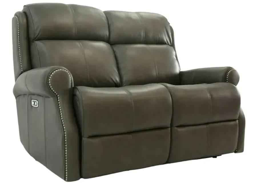 MCGWIRE DOVE LEATHER POWER LOVESEAT