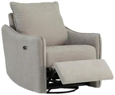 MCBURG TAUPE SWIVEL POWER RECLINER