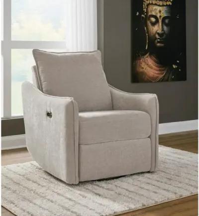 MCBURG TAUPE SWIVEL POWER RECLINER