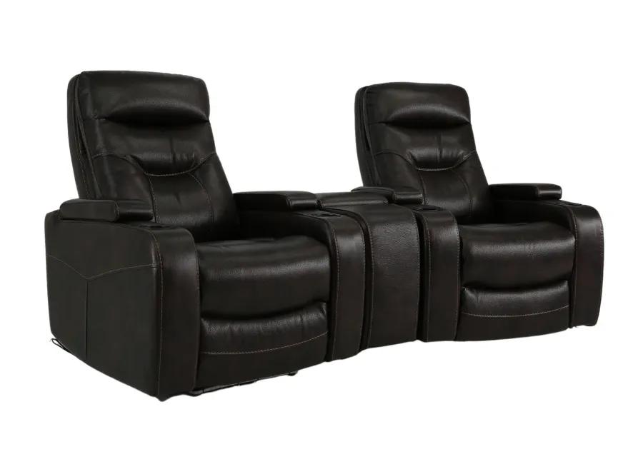 BOLTON WALNUT 2P POWER 3 PIECE THEATER SEATING WITH LIGHT