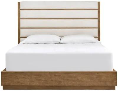 AMHERST LIGHT OAK KING UPHOLSTERED BED