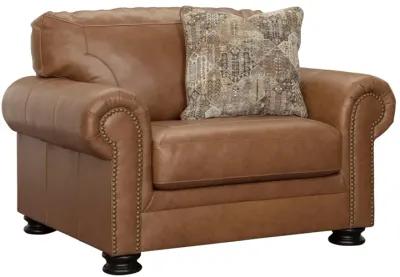 CARIANNA CARAMEL LEATHER OVERSIZED CHAIR