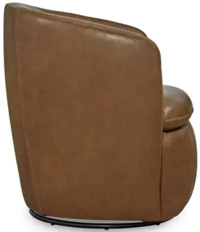 KIERREYS CARAMEL 100% LEATHER SWIVEL CHAIR