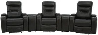 BOLTON 5 PIECE WALNUT 2P POWER THEATER SEATING WITH LIGHT