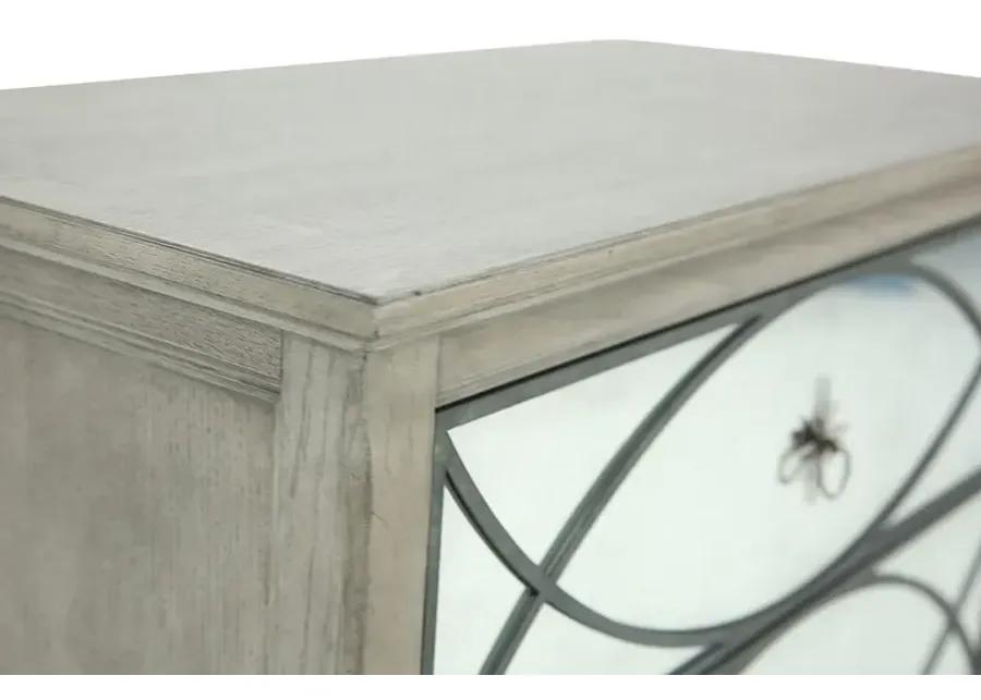 MARQUESA GRAY MIRRORED NIGHTSTAND