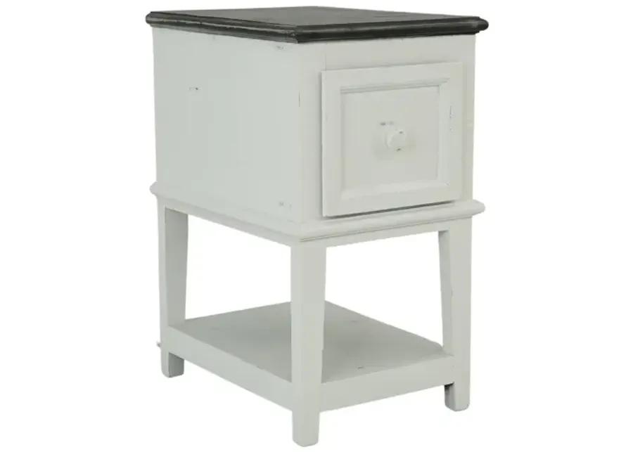 SAUL WHITE/WEATHERED ACCENT TABLE