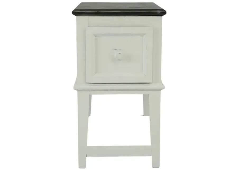 SAUL WHITE/WEATHERED ACCENT TABLE