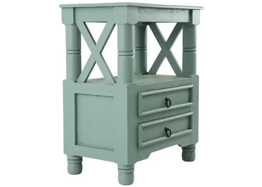 WAVERLY BLUE ACCENT TABLE