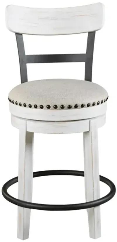 VALEBECK 24" WHITE SWIVEL BARSTOOL