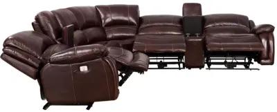 DENVERS 7 PIECE BROWN LEATHER SECTIONAL