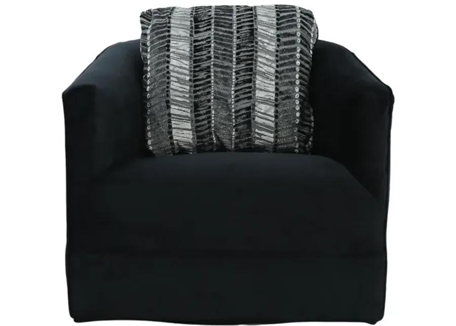 GROOVY BLACK SWIVEL CHAIR