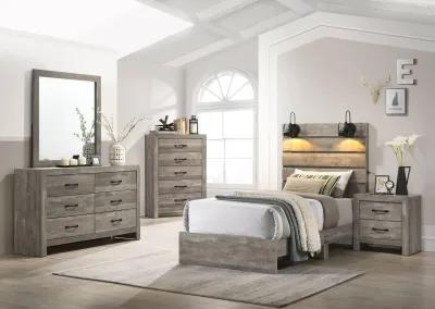 ARIANNA GREY KING BEDROOM WITH LIGHTS