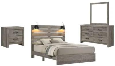 ARIANNA GREY KING BEDROOM WITH LIGHTS