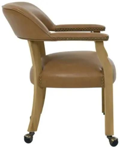 RYLIE DINING ARM CHAIR WITH CASTERS