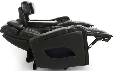 CALLIX BLACKBERRY LEATHER P2 POWER SOFA WITH CHARGING TABLE AND LIGHTS