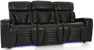 CALLIX BLACKBERRY LEATHER P2 POWER SOFA WITH CHARGING TABLE AND LIGHTS