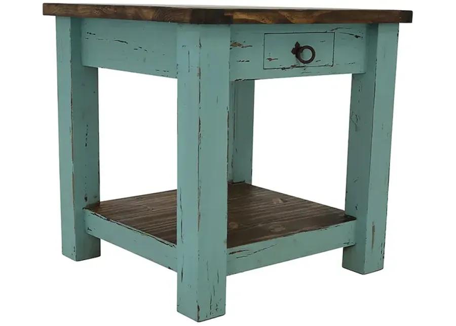 LAWMAN TURQUOISE ACCENT TABLE