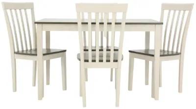 BRODY WHITE AND GREY 5 PIECE DINETTE SET