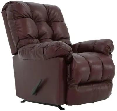 BROSMER BURGUNDY LEATHER RECLINER