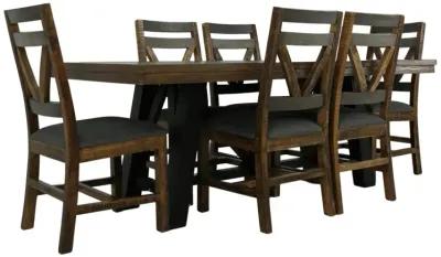 LOFT BROWN 7 PIECE DINING TABLE