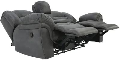 HAYGEN CHARCOAL RECLINING LOVESEAT WITH CONSOLE