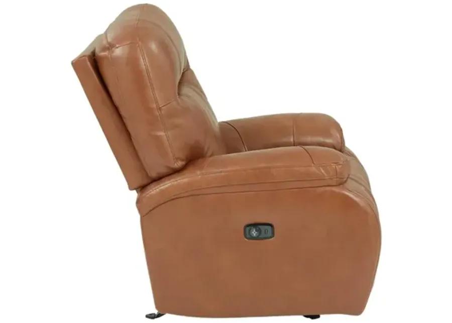 ARIAL COGNAC LEATHER 2P POWER ROCKER RECLINER