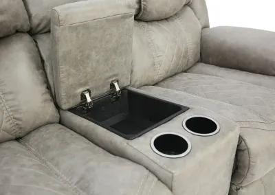 CASON MUSHROOM RECLINING LOVESEAT WITH CONSOLE