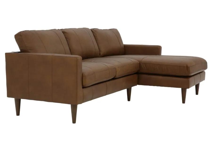 TRAFTON RUST LEATHER SECTIONAL