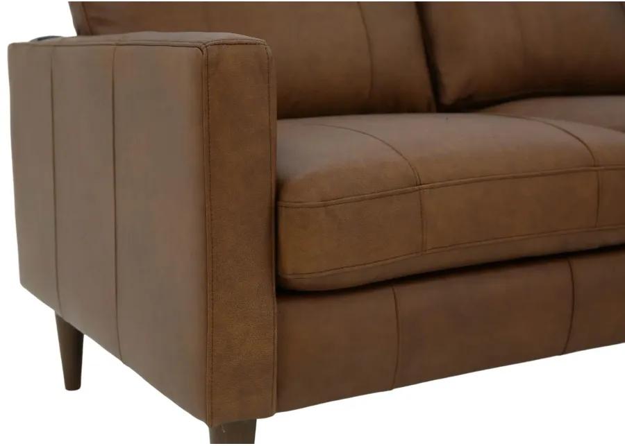 TRAFTON RUST LEATHER SECTIONAL