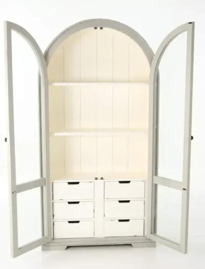 JULIA LIGHT GRAY/WHITE DISPLAY CABINET