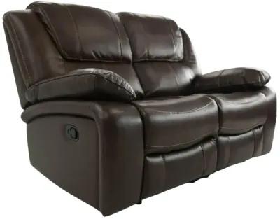 EASTON TOBACCO LEATHER RECLINING LOVESEAT