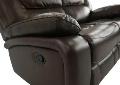 EASTON TOBACCO LEATHER RECLINING LOVESEAT