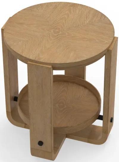 Escape Round End Table with Shelf