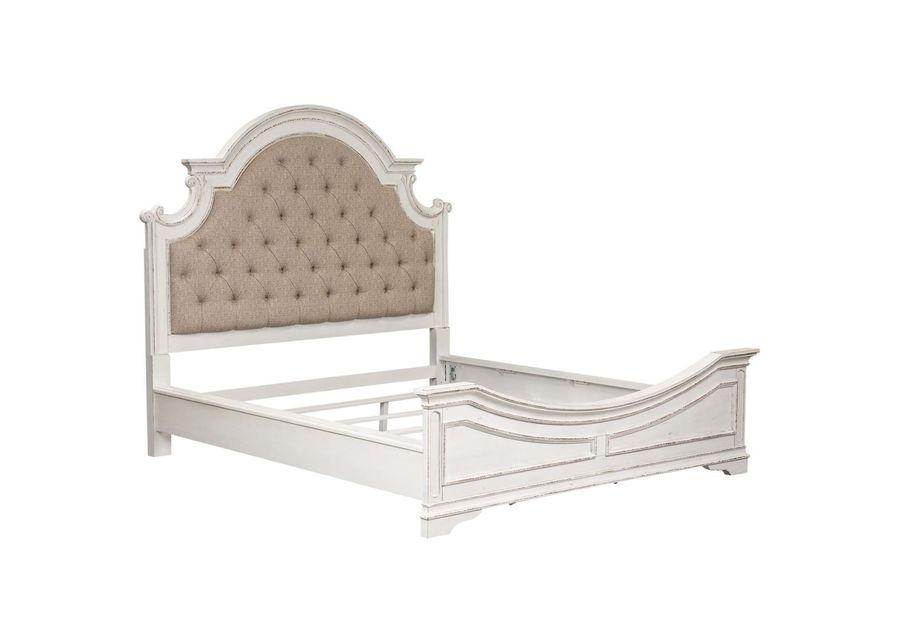 Relaxed Vintage King Upholstered Bed With Button Tufting