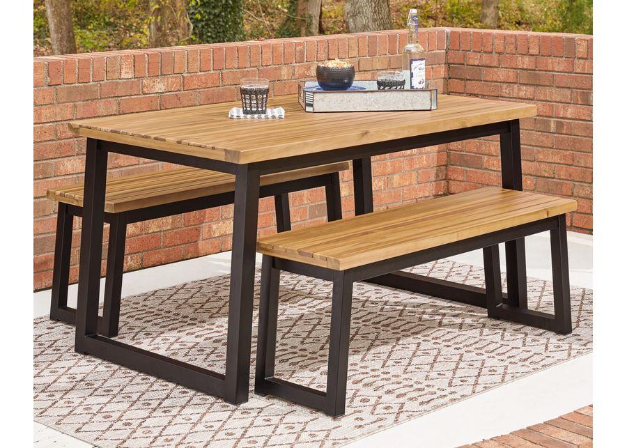 Town Wood Outdoor Dining Table Set (Set of 3)