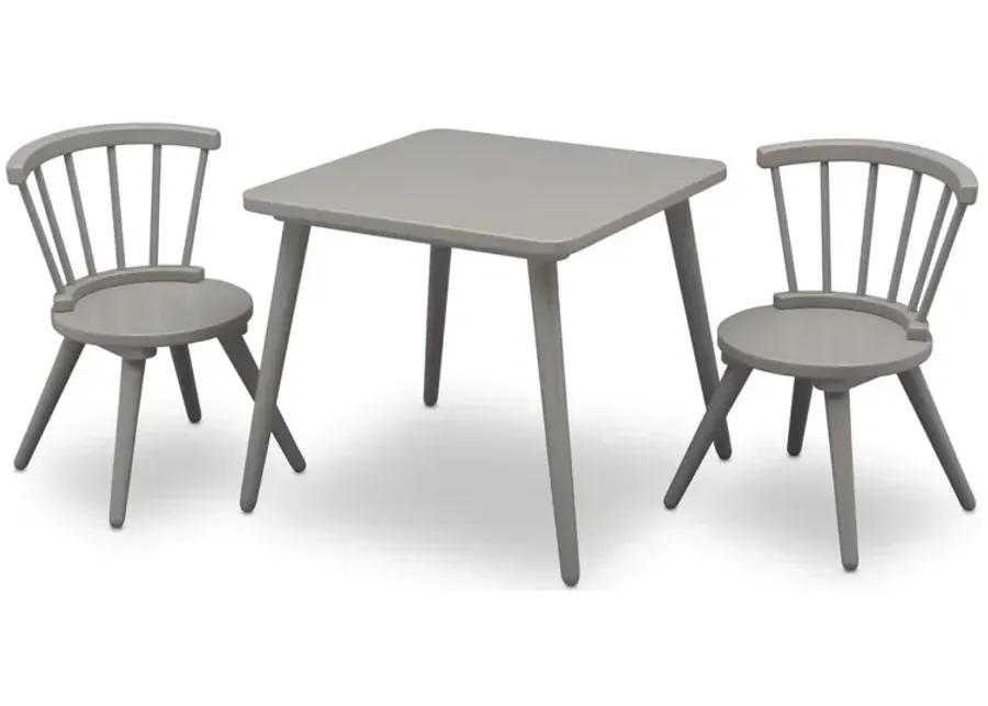 Windsor Table & 2 Chair Set () in Gray