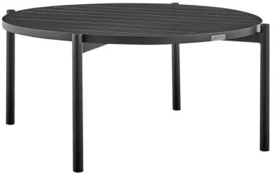 Tiffany Outdoor Patio Round Coffee Table in Black Aluminum