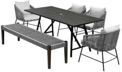 Koala Calica and Camino 6 Piece Outdoor Dining Set with Dark Eucalyptus