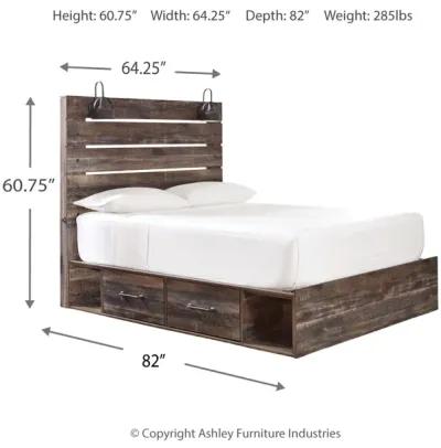 Drystan Queen Panel Bed with 4 Storage Drawers and 4 Cubbies