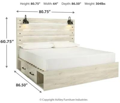 Cambeck King Panel Bed with 4 Storage Drawers and 4 Cubbies