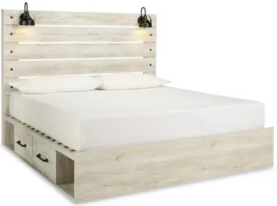 Cambeck King Panel Bed with 4 Storage Drawers and 4 Cubbies