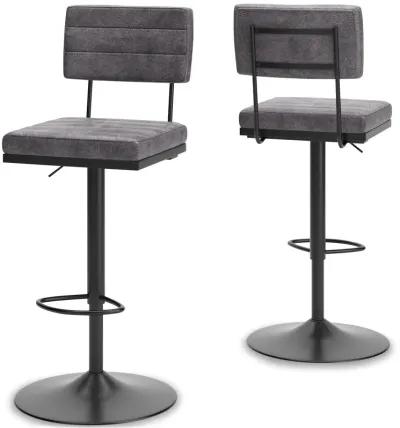 Strumford Bar Height Swivel Bar Stool with Back (Set of 2)