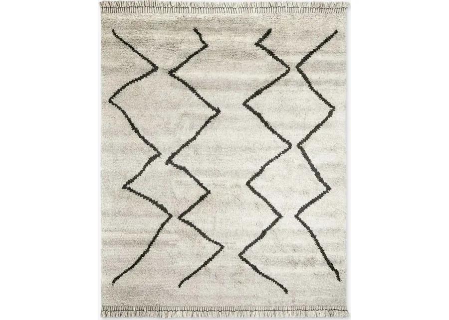 Leila Hand-Knotted Wool-Blend Moroccan Shag Rug