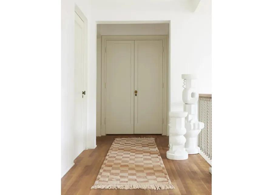 Irregular Checkerboard Hand-Knotted Wool Rug by Sarah Sherman Samuel