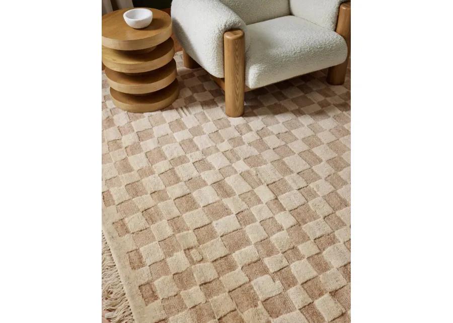 Irregular Checkerboard Hand-Knotted Wool Rug by Sarah Sherman Samuel